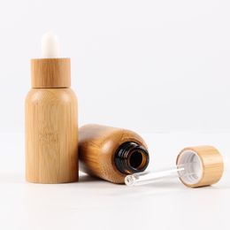 10ml-100ml Bamboo glass dropper bottle Essential Oil Aromatherapy Liquid pipette bottle cosmetic Empty travel refillable bottles