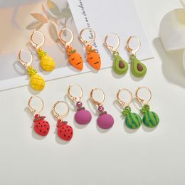 Fashion Women Fruit Earrings Cute Design Charms Dangle Earring Carrot Watermelon Strawberry Earrings Wholesale DHL Free Shipping