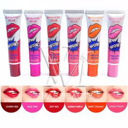 VMAE High quality 6 Colours Peel Off Lipstick Magic Matte Sexy Red Make up Long-lasting Lip Gloss Beauty Wow Impermeavel Lip Stick