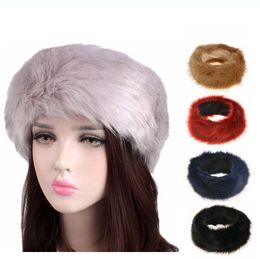 8 Cores Mulheres Faux Fur Headband Luxo Ajustável Inverno Quente Negra Natureza Natureza Meninas EarMuff