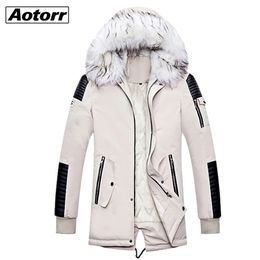 Winter Big Pockets Thick Parkas Men Windproof Warm Coat Fur Collar Hooded Alaska Jackets Thick Male Snowjacket Fashion Outwear 201211