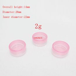 2g empty pink cream sample jars,cosmetic container,plastic bottle,single wall display bottle,transparent cosmetic packagingshipping