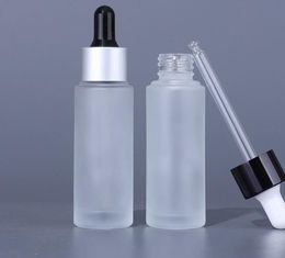 200pcs 30ml Frost Transparent Glass Essential Oil Bottle With dropper, 1oz Glass Bottle