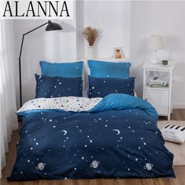 Alanna X-ALL Printed Solid bedding sets Home Bedding Set 4-7pcs High Quality Lovely Pattern with Star tree flower LJ201127