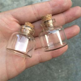 10ml Mini Glass Bottles Cork Empty Cute Transparent Bottle Jars Vials 30*30*10mm 24pcs/lot Wholesale Free Shipping