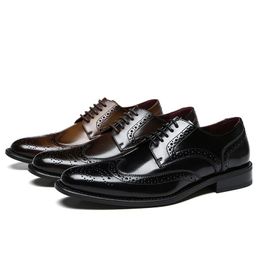 202 Fashion designer Business style mens shoes black brown Leather On Wedding drive flats bottoms men casual Dress for Party