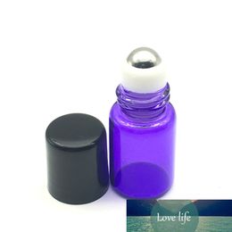 10pcs 2ml Essential Oil Roll On Glass Perfume Bottle Empty Purple-blue Refillable 2cc Roller Sample Vial