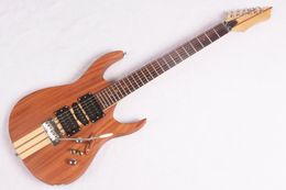 Custom Shop Natural Wood Guitar Neck Thru Body Electric Guitar HSH Guitar Pickups Chrome Hardware China Made Electric Guitars