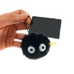 Cute Cartoon Key Rings Plush Keychain Black Backpack Charm