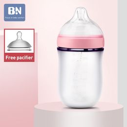Beineng Newborn Baby Bottle PPSU Anti-Flatulence Drop-Resistant Wide Aperture Silicone Pacifier Strap Straw Handle LJ200831