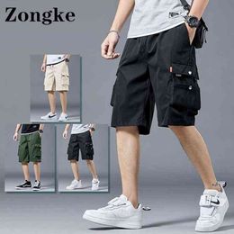 Zongke Workout Cargo Shorts Men Short Pants Black Clothing Knee Length Size M-5XL 2022 Spring New Arrivals G220223