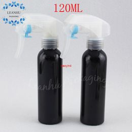 120ML Black Round Shoulder Plastic Bottle With Trigger Spray Pump , 120CC Makeup Sub-bottling Toner / Water Packaging Bottlegood package