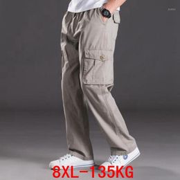 Men's Pants Men's Big Slacks Plus Size 5XL 6XL 7XL 8XL Large Elastic Band Army Fan Summer Outdoor Loose Pocket Straight Pants1