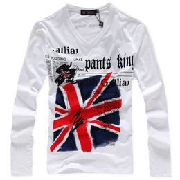 Spring Autumn Period Long Sleeve Cultivate One's Morality Men's T-shirt Sets V-neck Solid Cotton spandex T Shirt Men white Bla 201202