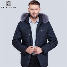 CITY CLASS Classic Men Winter Thinsulate Coats Silver Fox Hooded Jackets Thick Warm Fashion Casual Stand Collar Removable 14342 201119