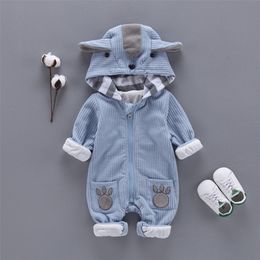 Newbrown Autumn & Winter Newborn Infant Baby Clothes Jumper Boys Romper Hooded Jumpsuit Outfits Baby Bebe Menino Macacao LJ201023