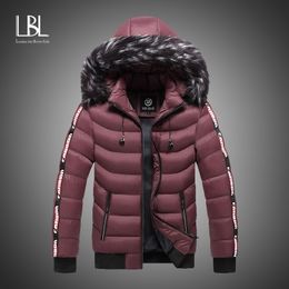 Parka Men Winter Fur Hooded Jackets Men Thick Windbreaker Outwear Warm Coats Casual Solid Brand Clothing Plus Size S-5XL 201126