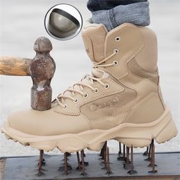 Fashion Short Comfortable Work Light Breathable Construction Men Mid-Calf boots steel toe cap safety Shoes Y200915