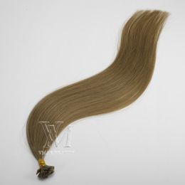 VMAE Hot Sale 100% Virgin Remy Double Drawn 11A Top Quality #10 Flat Tip Silk Straight 50g Keratin Glue Human Hair Extensions