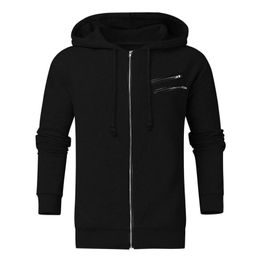 Autumn Winter Men Coat Man Zipper Hooded Hoodies Fleece Flannel Pullover male Solid Sweatshirt Fleece Slim Jacket tops 201020