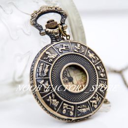 New Quartz Large Constellation Map Pocket Watch Necklace Retro Jewellery Wholesale Fashion Fashion Watch Sweater Chain
