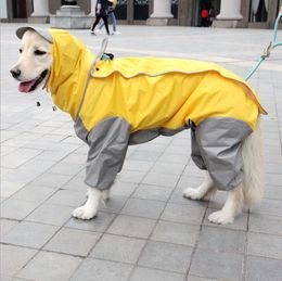 Large Dog Raincoat Clothes Waterproof Rain Jumpsuit For Big Medium Small Dogs Golden Retriever Outdoor Pet Clothing Coat Whopet T200710