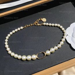 -Neue Stil Luxus Mode Choker Liebe Halskette Designer Schmuck Hochzeit Perle 18k Gold Überzogene Brief Anhänger Halsketten und Armband Set für Frauen Party Geschenk