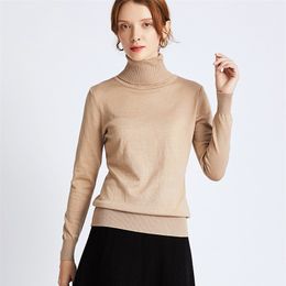 HLBCBG chic Autumn winter thick Sweater Pullovers Women Long Sleeve casual warm basic turtleneck Sweater female knit Jumpers top LJ201017