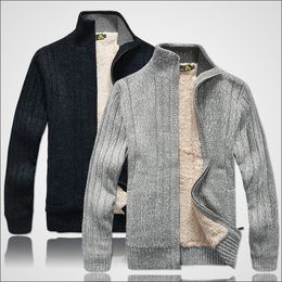 Men sweaters Long Sleeve Sweatercoat Casual cardigan thick knitting sweater outerwear coat winter for mans 201117