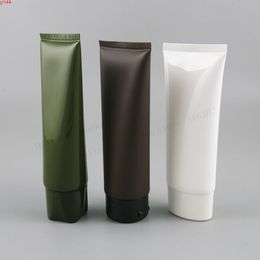 24 x PE 100g White Green Soft Tube For Face Cleanser Plastic Brown Hand Cream With Foil Cosmetic Containersgood qualtity