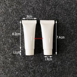 100pcs 10g White Plastic Squeeze Bottle Shampoo Lotion Cream screw cap Soft Tube Refillable Cosmetics Facial Cleanser Bottlesgood package