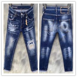 new brand of fashionable european and american mens casual jeans highgrade washing pure hand grinding quality optimization ls001