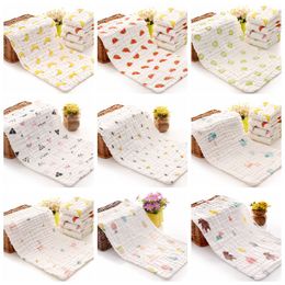 Muslin Baby Towels Tissue Cotton Gauze Newborn Burp Cloths Soft Baby Bath Face Towel Newborn Handkerchief Infant Washcloth 17 Designs YW43