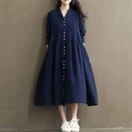 Pleated Cotton Linen Bat-wing Sleeve Maternity Dresses Big Hem Loose Clothes for Pregnant Women Stylish Pregnancy Long Dresses LJ201123