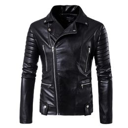 Men's Fur & Faux Men Fashion Skull Leather Coats Male Bomber Jacket Brand Punk Multi Design Style Motorcycle Biker 5XL