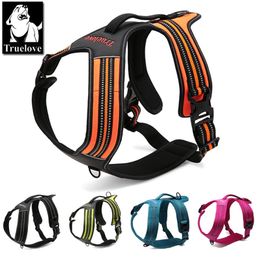 Truelove Sport Nylon Reflective No Pull Dog Harness Outdoor Adventure Pet Vest with Handle xs to xl 5 colors in stock factory 201126