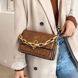 Classic Small Square Flap Bags for Women 2021 New High Quality Retro Leather Shoulder Bag Female Thick Chain Crossbody Tote Bag