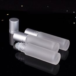 30pcs 10ml Frosted Glass Essential Oil Perfume Roller Ball Bottle Roll On Vial Travel Cosmetic Aromatherapy Refillable Container