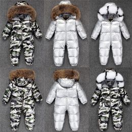 2020 Boy Baby Jacket 80% Duck Down Outdoor Infant Clothes Girl Boys Kids Jumpsuit 2~5y Russian Winter Snowsuit warm baby clothes LJ201017