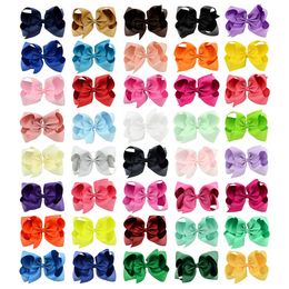 40 Colors 6 Inch Fashion Baby Ribbon Bow Hairpin Clips Girls Large Bowknot Barrette Kids Boutique Bows Children Hair Accessories YL588