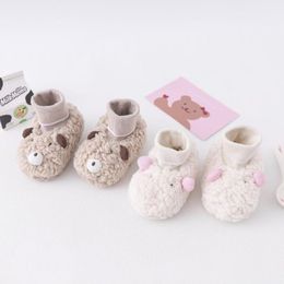 baby toddler shoes 2020 New winter warm soft thickened lamb wool non-slip baby shoes and socks1