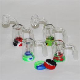 Smoking Glass Reclaim Ash Catcher with 5ml Silicone Wax Jar for Bongs Water Pipe Dab Rigs 14mm joint quartz bangers