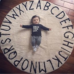 Children Carpet In The Living Room Soft Furry Round Kids Baby Rugs Cartoon Children's Floor Mat Home Decor 220301