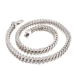 Holiday gifts Stainless Steel Cuban Chain Necklace Silver - Tone Nickel-free Hypoallergenic Necklace Keel Box Chain 5mm/6mm/8mm 26 inch