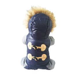 New Thickening Warm Jacket Winter Dog Clothes Pet Coat Clothing Hooded Jumpsuit Warm Clothes For Dogs 201114