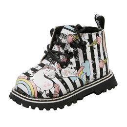 Baby Boots Cartoon Leather Shoes Non-Slip Toddler Shoes for 0~3 years old kids in Spring/Autumn/Winter LJ201104