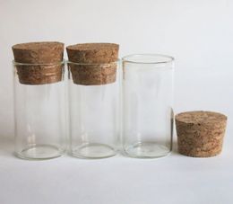 1000 x 7ml Transparent Glass Tube with Wood Cork Empty Bottle Stoppered Clear With 22*40mm