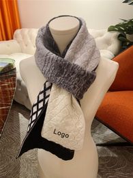 100% pure cashmere yarn knitted compact soft scarf high quality warm women's neck gradient Winter Scarf gift