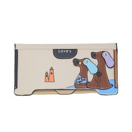 Ladies Long Zipper Draw Card Large-Capacity Clutch wallet Cute Cartoon Puppy Women's Leather Holding Holder Wallet