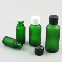 Empty Green Essential Oil Bottle with Orifice Reducer and Cap Refillable e liquid Bottles 5ml 10ml 15ml 30ml 50ml 100ml 20pcs